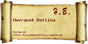 Havranek Bettina névjegykártya